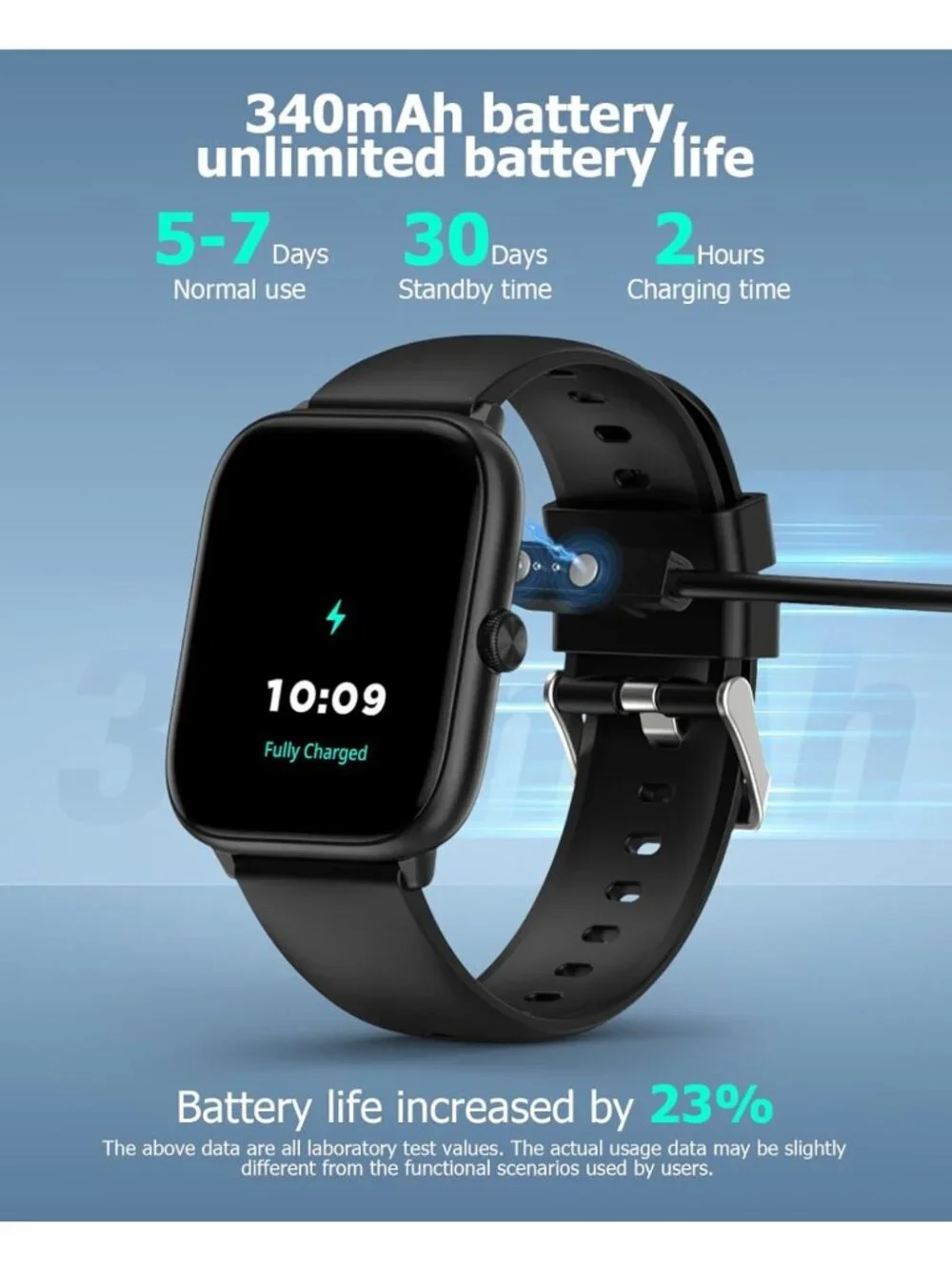 Stylish Black Smart Watch, Bluetooth Call, Fitness Tracker, 118 Sports Modes